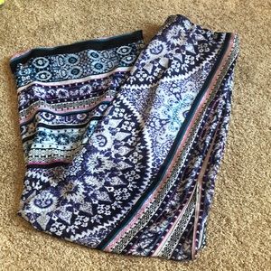 Purple patterned maxi skirt